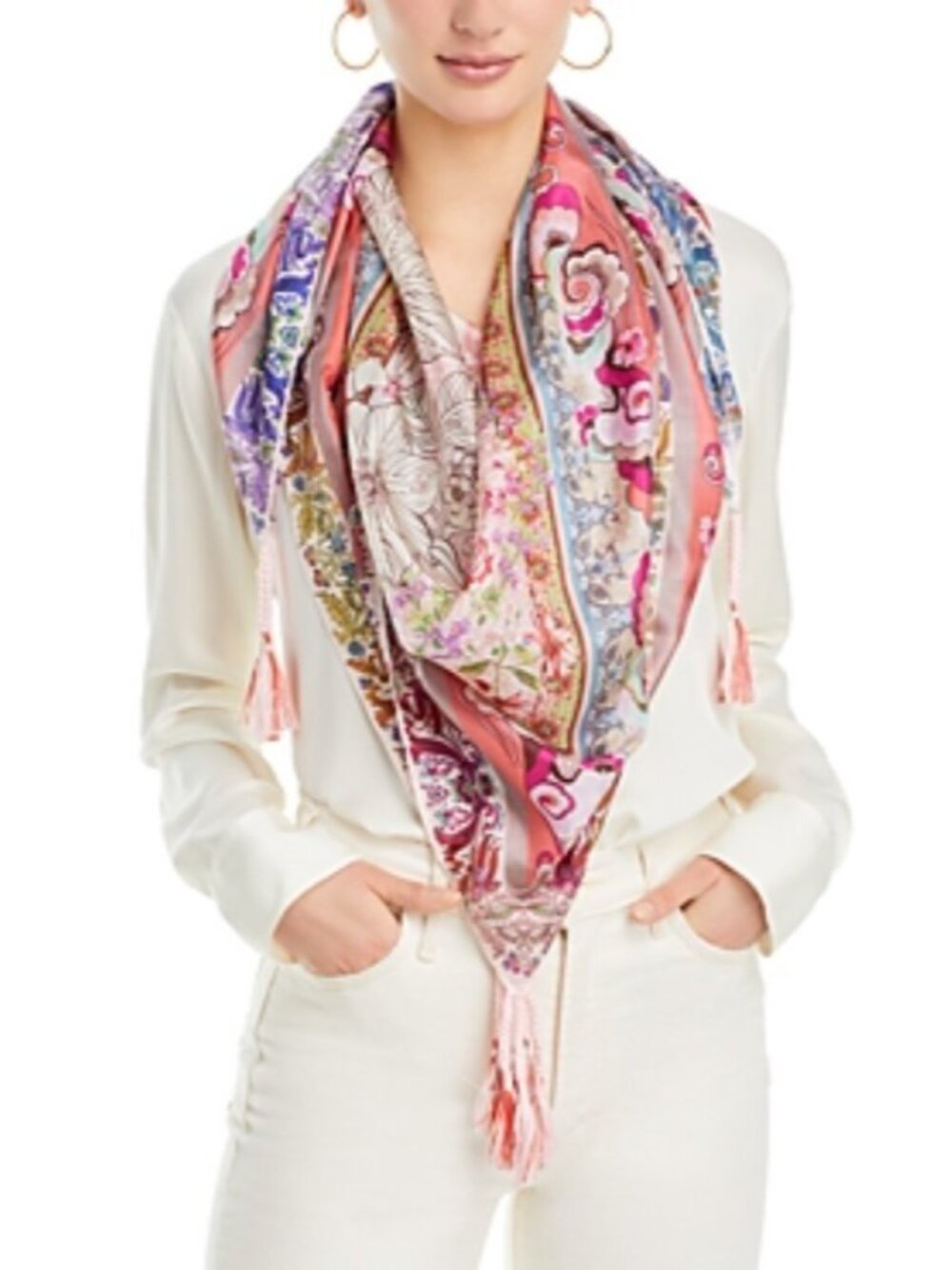Johnny Was Modey Silk Scarf Multicolor One Size